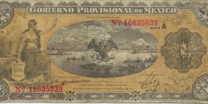 Gobierno Provisional de México, México - 1 Peso - pk S 701a - D. 20.10.1914 Banknote