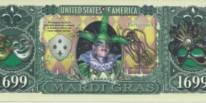 1699 - Mardi Gras - pk# NL - ACC American Art Classics - Not Legal Tender  Banknote