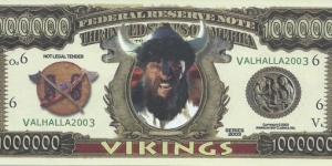 1.000.000 Dollars - Vikings - pk# NL - ACC American Art Classics - Not Legal Tender  Banknote