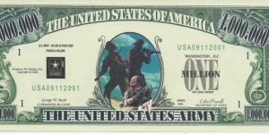 1.000.000 Dollars - The United States Army - pk# NL - ACC American Art Classics - Not Legal Tender  Banknote