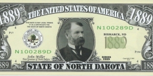 1889 - State Of North Dakota - The U.S Civil War - pk# NL - ACC American Art Classics - Not Legal Tender Banknote