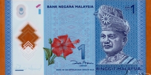 Malaysia | 
1 Ringgit, 2011 | 

Obverse: Portrait of Tuanku Abdul Rahman Ibni Al-Marhum Tuanku Muhammad (1895-1960), the first Supreme Head of State of the Federation of Malaya, Five-petaled Bunga raya - the national flower of Malaysia, and Design patterns from the traditional fabric 