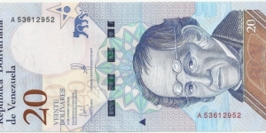 Venezuela 20 Bolivares 2018 Banknote
