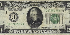 USA 20 Dollars
1928 
Federal Reserve Note Banknote