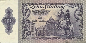 AUSTRIA 10 Schilling
1950 Banknote
