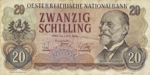 AUSTRIA 20 Schilling
1956 Banknote