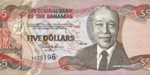 BAHAMAS 5 Dollars
2001 Banknote