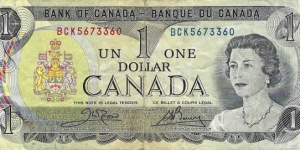 CANADA 1 Dollar
1973 Banknote