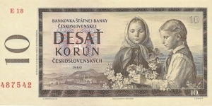 CZECHOSLOVAKIA 10 Korun
1960 Banknote