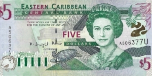 EAST CARIBBEAN STATES
5 Dollars
2000  Banknote