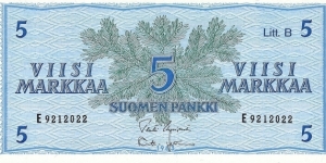 FINLAND 5 Markkaa
1963 Banknote