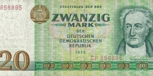GERMAN DEMOCRATIC REPUBLIC
20 Mark
1975 Banknote