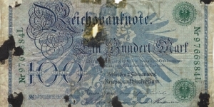 GERMAN EMPIRE
100 Mark
1908 Banknote
