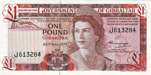 GIBRALTAR 1 Pound
1975 Banknote
