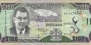 JAMAICA 100 Dollars
2012 Banknote