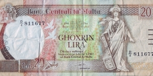 Malta N.D. 20 Pounds. Banknote