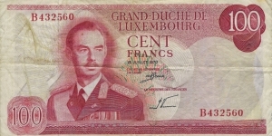 LUXEMBOURG 100 Francs
1970 Banknote