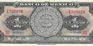 MEXICO 1 Peso
1970 Banknote