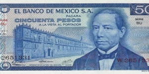 MEXICO 50 Pesos
1973 Banknote