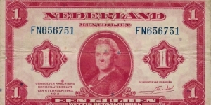 NETHERLANDS 1 Gulden
1943 Banknote