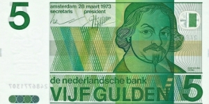 NETHERLANDS 5 Gulden
1973 Banknote