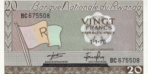 RWANDA 20 Francs
1976 Banknote