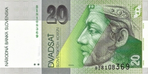 SLOVAKIA 20 Korun
1993 Banknote
