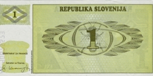 SLOVENIA 1 Tolar
1990 Banknote