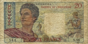 TAHITI 20 Francs
1960 Banknote
