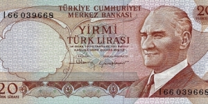 TURKEY 20 Lirasi
1970 Banknote