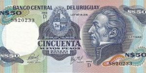 URUGUAY 50 New Pesos
1981 Banknote