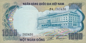 SOUTH VIETNAM 1000 Dong
1972 Banknote