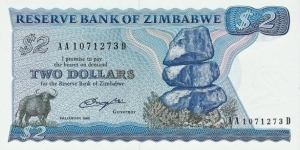 ZIMBABWE 2 Dollars
1980 Banknote