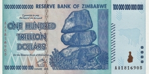 ZIMBABWE
100,000,000,000,000 Dollars
2008 Banknote