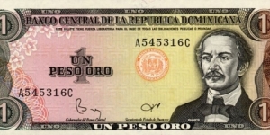 
1 $ - Dominican peso

Printer: Thomas de la Rue, London. Signatures: Bernardo Vega / Rafael Abinader. Banknote