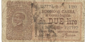 2 Lire-Buono Di Cassa-pk 37 c Banknote