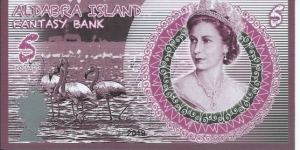 ALDABRA ISLAND - 5 Dollars - pk NL - Pivate Issue - Polymer - Fantasy Bank - Not Legal Tender  Banknote