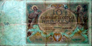 Poland 10 Złotych.
1929. Ser. GG Banknote