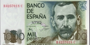 P-158 1000 Pesetas Banknote
