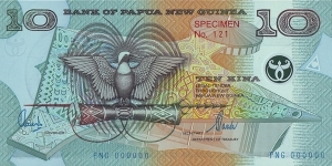 Papua New Guinea N.D. (2000) 10 Kina.

Specimen. Banknote