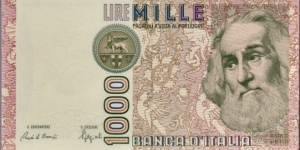 P-109B 1000 Lire Banknote
