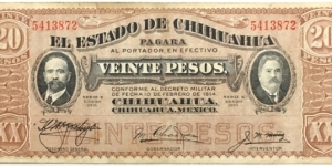 20 Pesos (1915) Banknote
