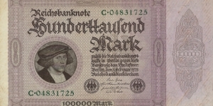 GERMANY 100,000 Mark 1923 Banknote