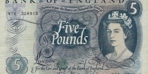 UNITED KINGDOM 5 Pounds 1966 Banknote