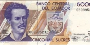P-128c 5000 Sucres
(*Last Series AO/Unlisted) Banknote