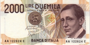 P-115 2000 Lira Banknote