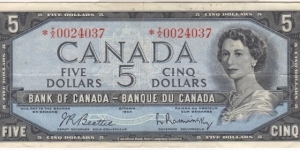 BC-39bA $5 Asterisk *I/X tough replacement Banknote