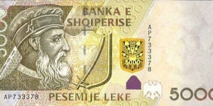 Albania 5000 Leke - Skanderbeg Banknote