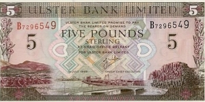Ulster Bank Limited 5 Pounds (Northern Ireland) Banknote