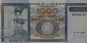 Burundi 1000 Francs Banknote